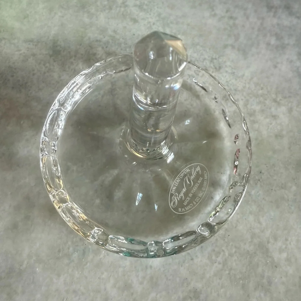 RH Macy Fostoria American Clear Glass Ring Holder